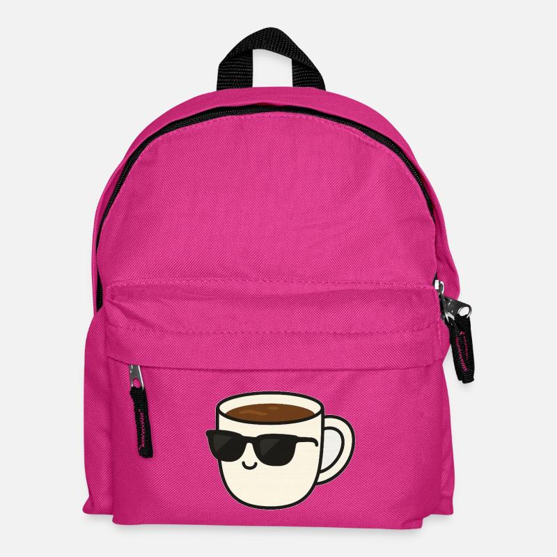Kaffeetasse mit Sonnenbrille Illustration - Kinder Rucksack - Fuchsia