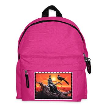Dark fantasy raven and sunset surreal - Kids' Backpack - fuchsia - Front