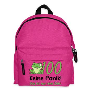 100 Geburtstag Design – Keine Panik! Lustig Frosch - Kinder Rucksack - Fuchsia - Vorne