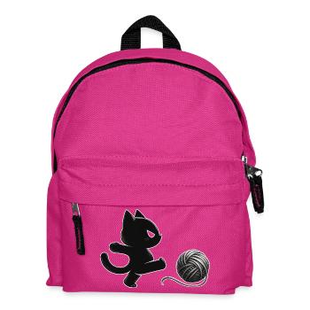 Wütende Katze tritt Wollknäuel – Lustiges Katzenmo - Kids' Backpack - fuchsia - Front