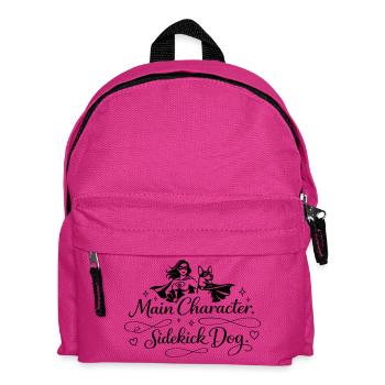 Main Character. Sidekick dog. - Kinder Rucksack - Fuchsia - Vorne