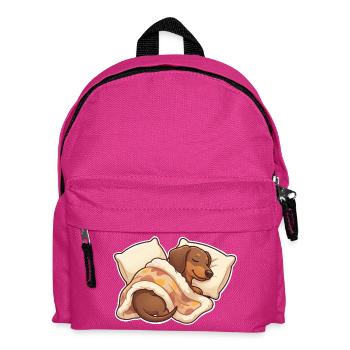 Dackel Schlafen - Kinder Rucksack - Fuchsia - Vorne