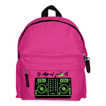 DJ Mixer Mischpult Techno Festival Raver - Kinder Rucksack - Fuchsia - Vorne