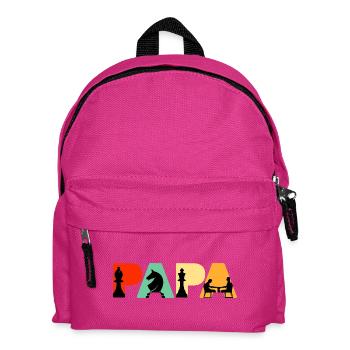 Schachpapa Retro Brettspiel Strategie Schachpapa - Kinder Rucksack - Fuchsia - Vorne