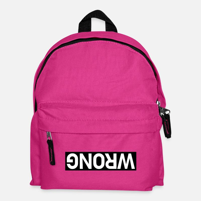 Wrong V2 Black and White by Falsches Design - Kinder Rucksack - Fuchsia