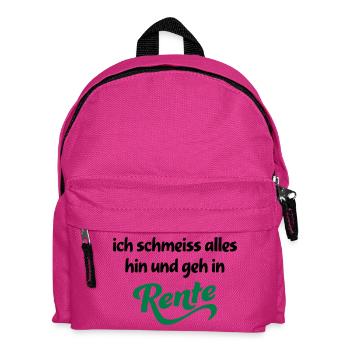 Lustige Geschenke für Rentner - Kinder Rucksack - Fuchsia - Vorne