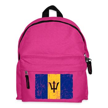Barbados flag vintage effect - Kids' Backpack - fuchsia - Front