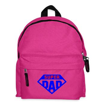 Super Papa Hellblaues Abzeichen - Kinder Rucksack - Fuchsia - Vorne