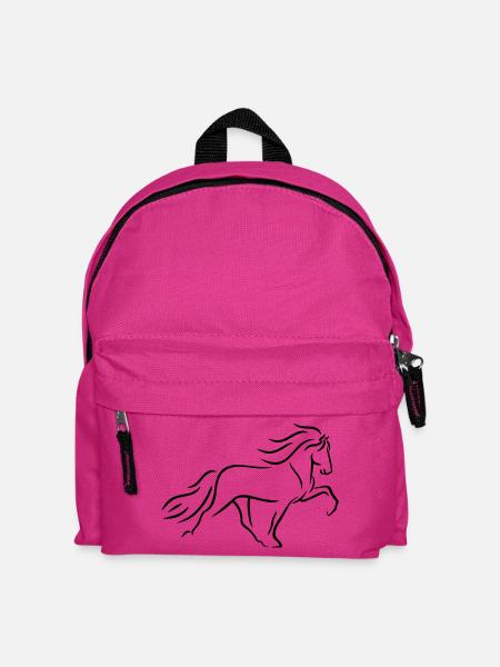 Icelandic horse tölter in line style - Kids' Backpack - fuchsia