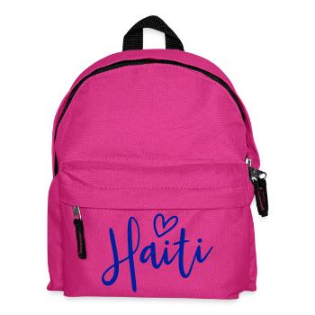 Cœur Haïti Les Femmes Aiment Haïti - Sac à dos Enfant - fuchsia - Devant