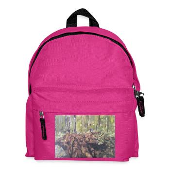 Logs in the forest – an impressionistic landscape - Kids' Backpack - fuchsia - Front
