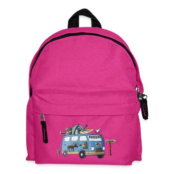 Sweden Camper Motif Vanlife Camping Holiday - Kids' Backpack - fuchsia - Front
