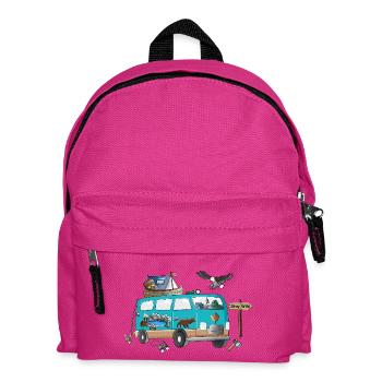 Outdoor Stay Wild Camper Motiv Vanlife Camping - Kinder Rucksack - Fuchsia - Vorne