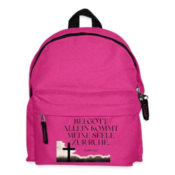 Ruhe der Seele im Kreuz - Kinder Rucksack - Fuchsia - Vorne