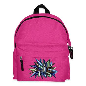 Blue-green fragment flower - Kids' Backpack - fuchsia - Front