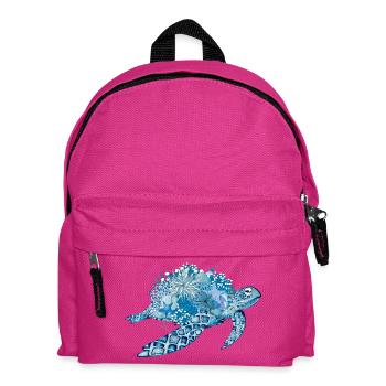 fantasievolle blaue Wasserschildkröte mit Korallen - Kinder Rucksack - Fuchsia - Vorne