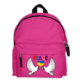 Herz frieden ukraine tauben farben Frieden - Kinder Rucksack - Fuchsia - Vorne