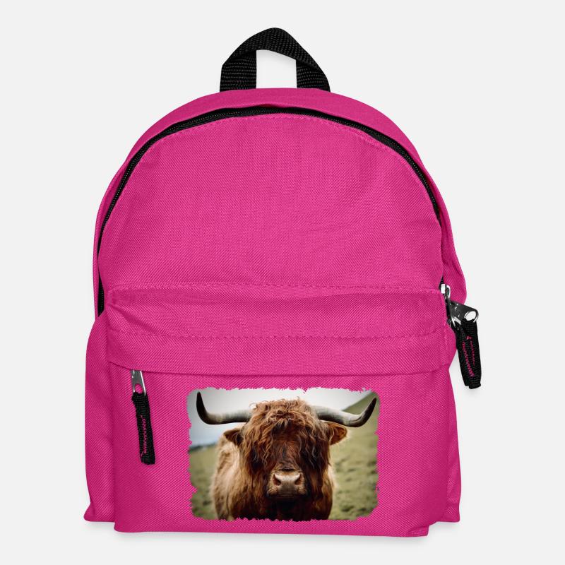 Hochlandrind - Kinder Rucksack - Fuchsia