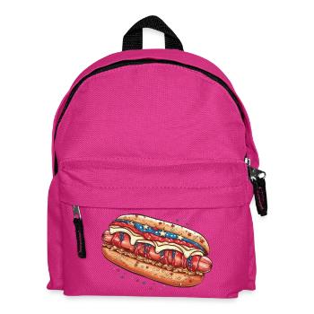 Kreativer dreifarbiger Hotdog - Kinder Rucksack - Fuchsia - Vorne
