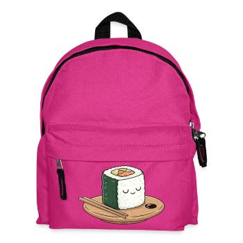 Kawaii sushi on wooden plate with chopsticks - Kids' Backpack - fuchsia - Front