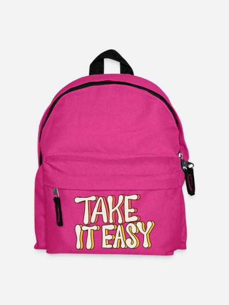 Take It Easy – Retro Vintage Quote 70s Style - Kids' Backpack - fuchsia