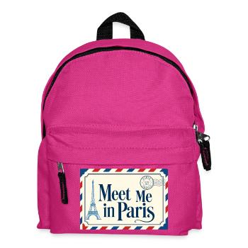 Meet Me in Paris Poster - Kids' Backpack - fuchsia - Front