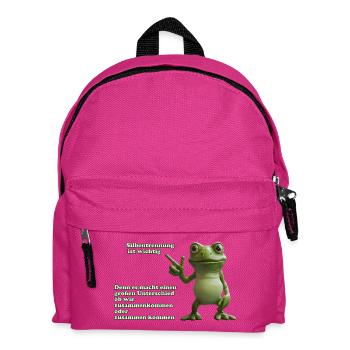 Frosch mit Wortwitz über Silbentrennung - Kinder Rucksack - Fuchsia - Vorne