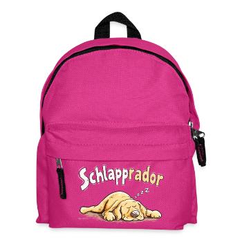 Schlapprador Labrador Schlafmütze Hund Humor - Kinder Rucksack - Fuchsia - Vorne