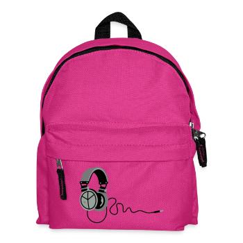 Peace Kopfhörer - Kinder Rucksack - Fuchsia - Vorne