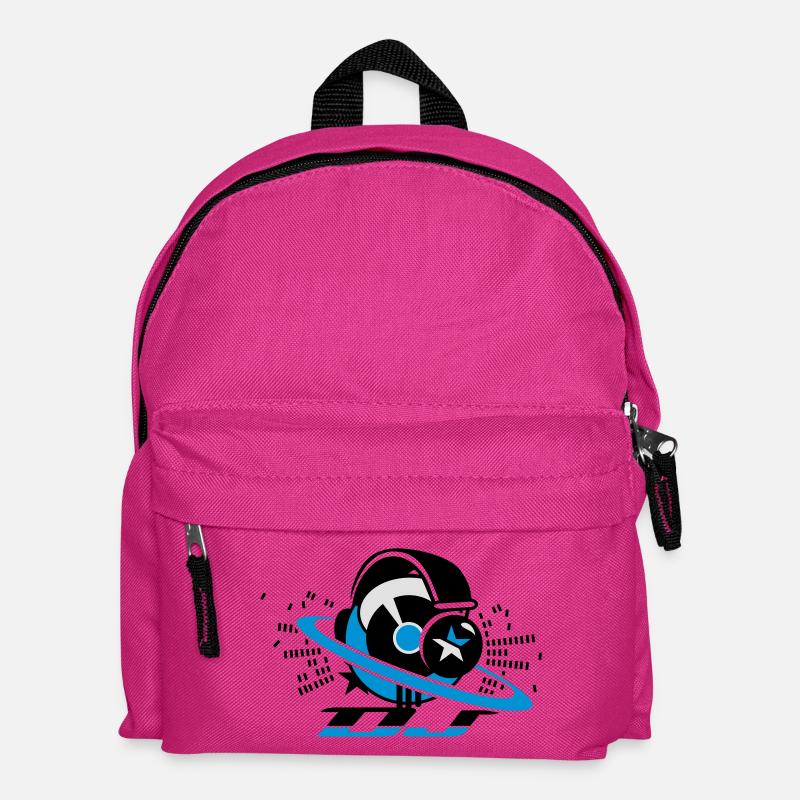 DJ- Plattenpult mit Kopfhörer und Equalizer - Kinder Rucksack - Fuchsia