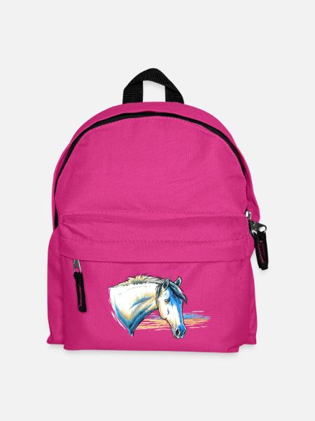 Pferd Portrait - Kinder Rucksack - Fuchsia