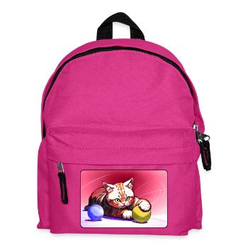 Rotgestreiftes Tigerkätzchen - Kinder Rucksack - Fuchsia - Vorne