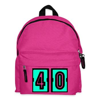 40. 40 ANS. 40e ANNIVERSAIRE. ANNIVERSAIRE 40 ANS. - Sac à dos Enfant - fuchsia - Devant