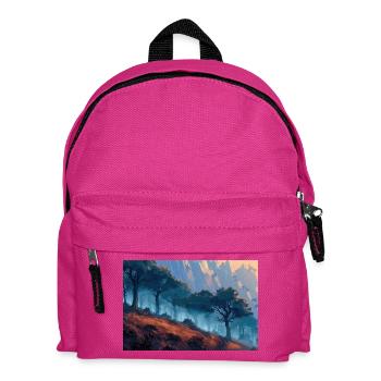 Poster Illustration Paysage de Forêt - Sac à dos Enfant - fuchsia - Devant