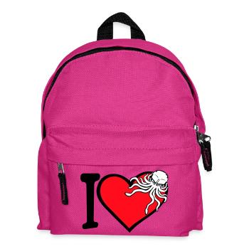 I Love Octopus Heart I Love Heart Symbol Logo Cute - Kids' Backpack - fuchsia - Front