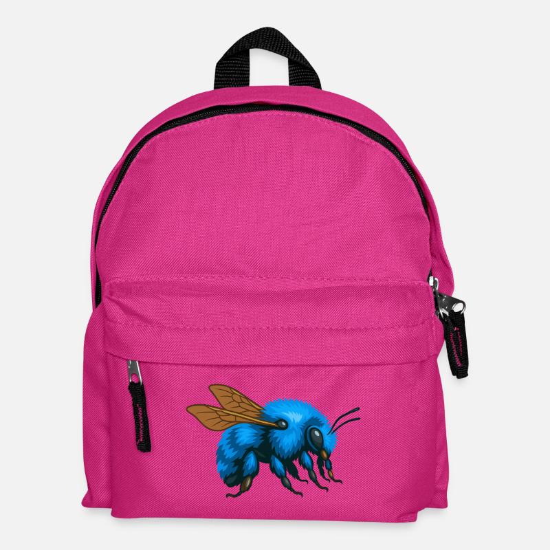 Blaue Hummel rechts - Kinder Rucksack - Fuchsia