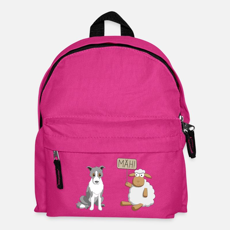 Border Collie und Schaf - Kinder Rucksack - Fuchsia