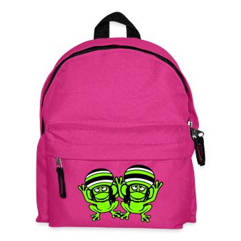 2 Frösche Reggae Musik Rasta Haare Mütze Jamaika - Kinder Rucksack - Fuchsia - Vorne