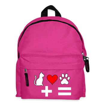 Katzenliebe HerzPfoten-Formel - Kinder Rucksack - Fuchsia - Vorne