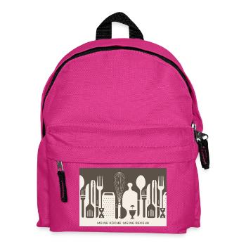 Ma cuisine – Mes règles | Humour de cuisine - Sac à dos Enfant - fuchsia - Devant