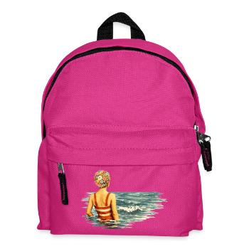 Surreal Vintage Motif – Woman in the Sea - Kids' Backpack - fuchsia - Front