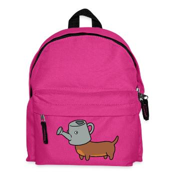 Funny Watering Can Dachshund Garden Dog - Kids' Backpack - fuchsia - Front