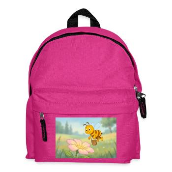 Cute bee with honey by the flower - Kids' Backpack - fuchsia - Front