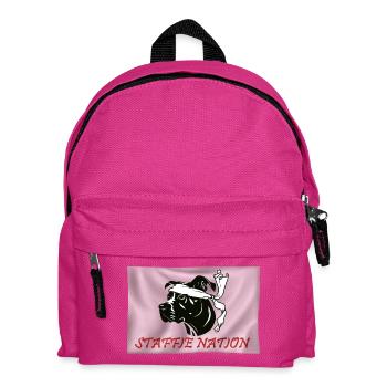 Staffie Nation - 059 - Kids' Backpack - fuchsia - Front