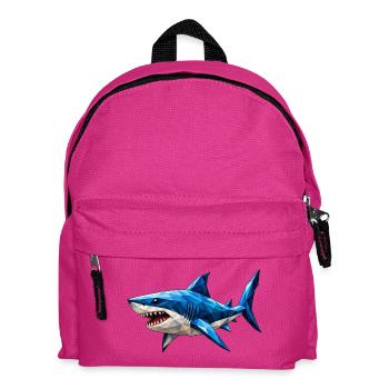 Low Poly Shark - Kids' Backpack - fuchsia - Front