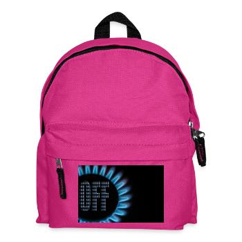 Gasflamme von einem Herd mit dem Wort Aus - Kinder Rucksack - Fuchsia - Vorne