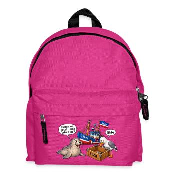 Ebbe oder Flut Hafenhumor - Kinder Rucksack - Fuchsia - Vorne