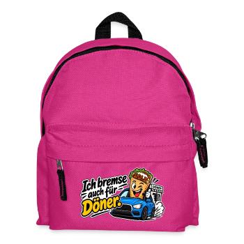 Ich bremse auch für Döner - Kinder Rucksack - Fuchsia - Vorne