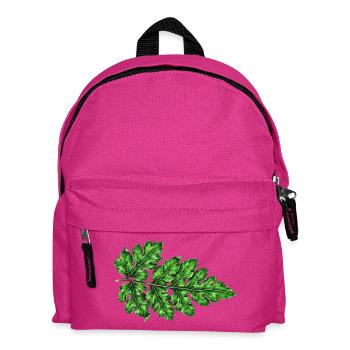 Grüne Blattstruktur Botanischer Druck - Kinder Rucksack - Fuchsia - Vorne