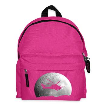 Hubschrauber Mond Geschenkidee - Kinder Rucksack - Fuchsia - Vorne